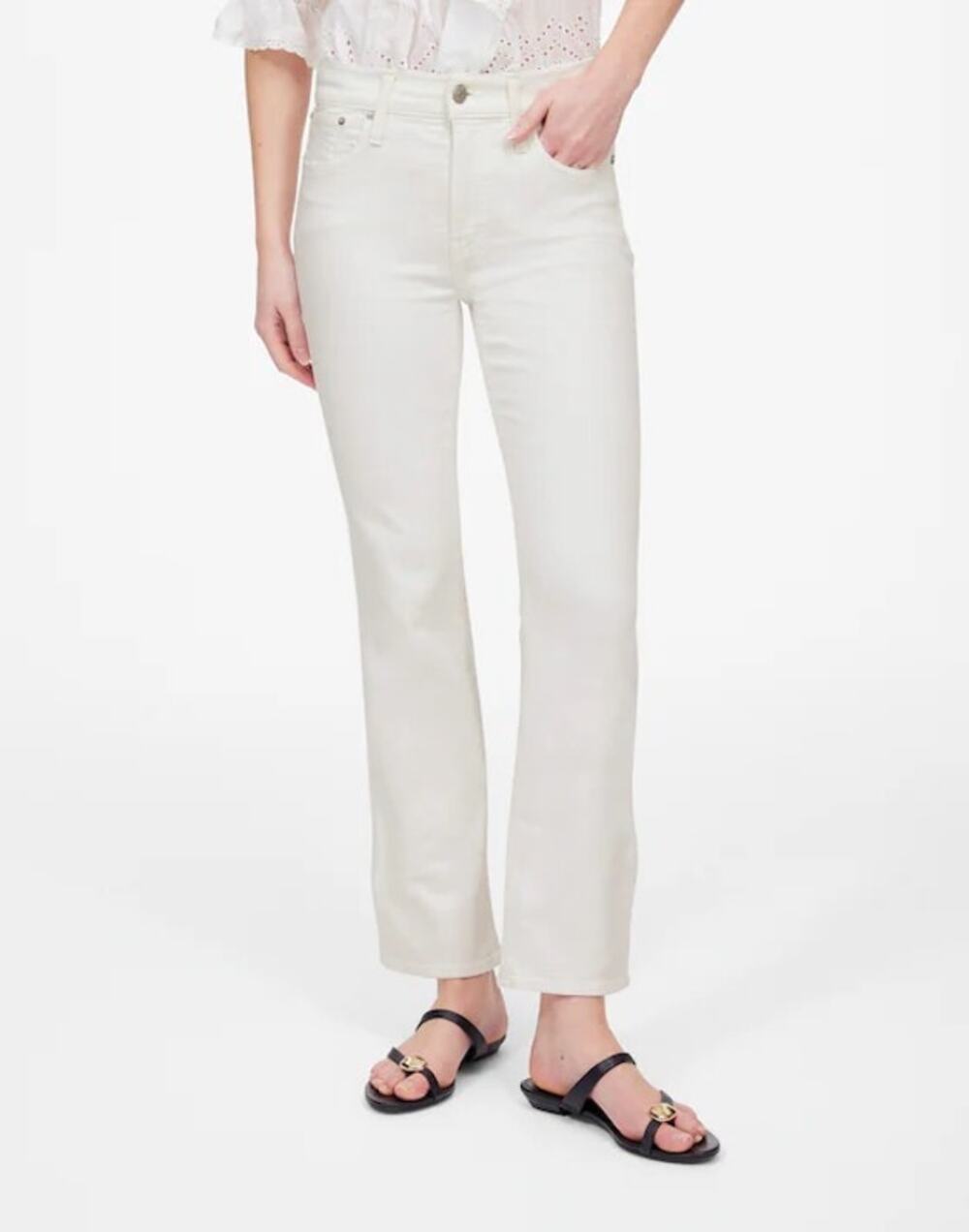 Madewell Women's Mid-Rise Kick Out Jeans White Size 32 (36" waist)